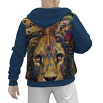 DBS Animalistic Navy Blue Zip Hoodie