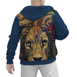 DBS Animalistic Navy Blue Zip Hoodie