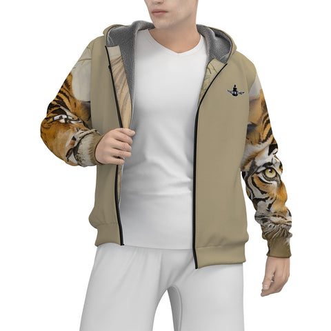 DBS Animalistic Tan Men's Zip Hoodie