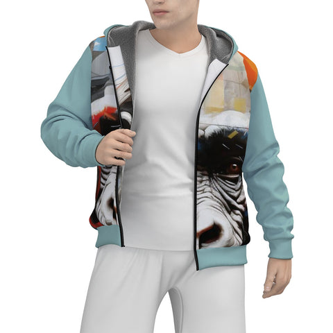 DBS Animalistic Soft Blue Zip Hoodie