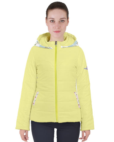 Floral Party Yellow Women's Puffer Coat