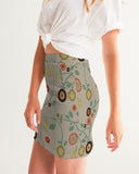 DBS Tan Floral Women's Mini Skirt
