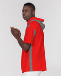 DBS Diamond Outline Red Men's Fitness Short Sleeve Hoodie