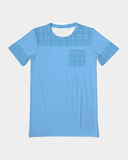 DBS Blue Plaid Men's Pocket Custom T