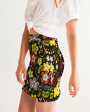 DBS Black Floral Women's Mini Skirt