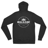 Certified Organic white ink zip hoodie - Designs By Sengbe