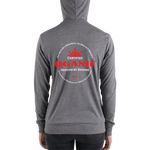 Certified Organic white&red ink zip hoodie - Designs By Sengbe
