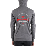 Certified Organic white&red ink zip hoodie - Designs By Sengbe
