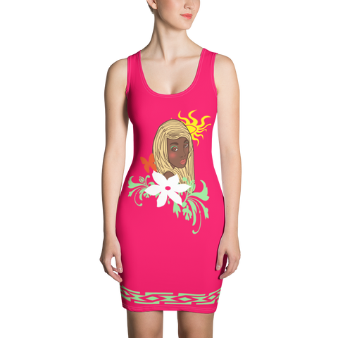 Fashion Face blood pink Dress - Designs By Sengbe