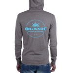 Certified Organic blue ink zip hoodie - Designs By Sengbe