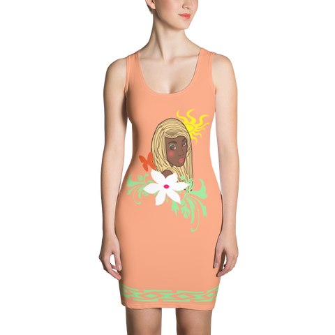 Fashion Face orange Dress - Designs By Sengbe