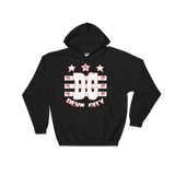 Devil City New Flag Hoodie white & red ink - Designs By Sengbe